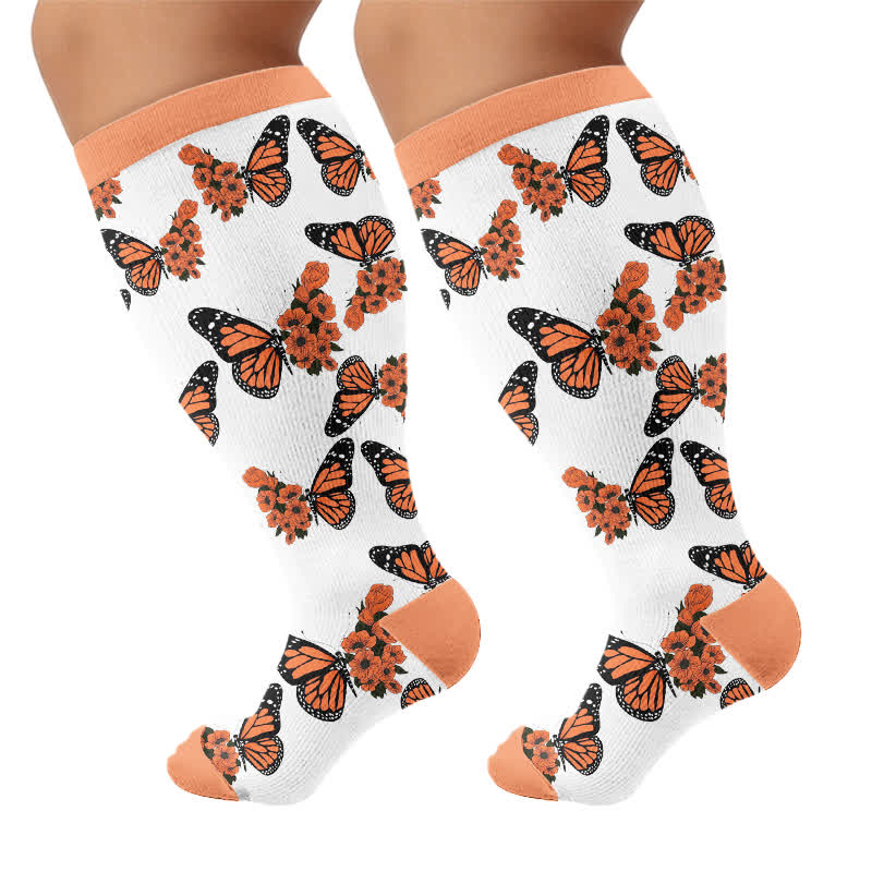 Plus Size Sunset Butterfly Compression Socks - image 8