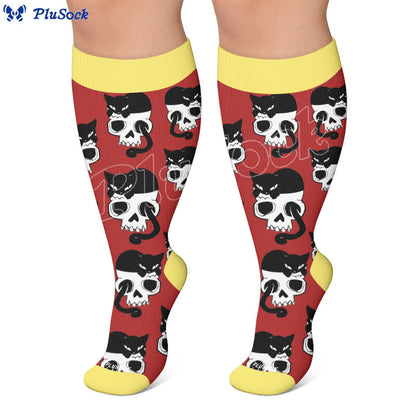 Plus Size Skeleton Cat Compression Socks - image 6