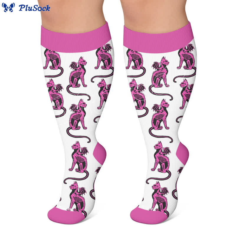 Plus Size Skeleton Cat Compression Socks - image 7
