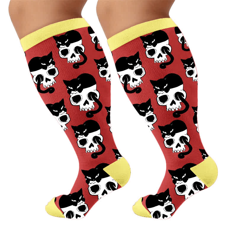 Plus Size Skeleton Cat Compression Socks - image 9