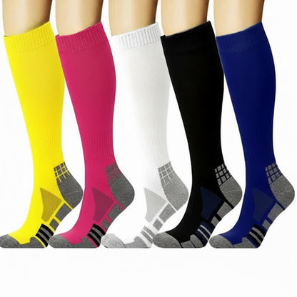 Classic Ribbed Compression Socks(5 Pairs) - Multicolor - L/XL - image 0