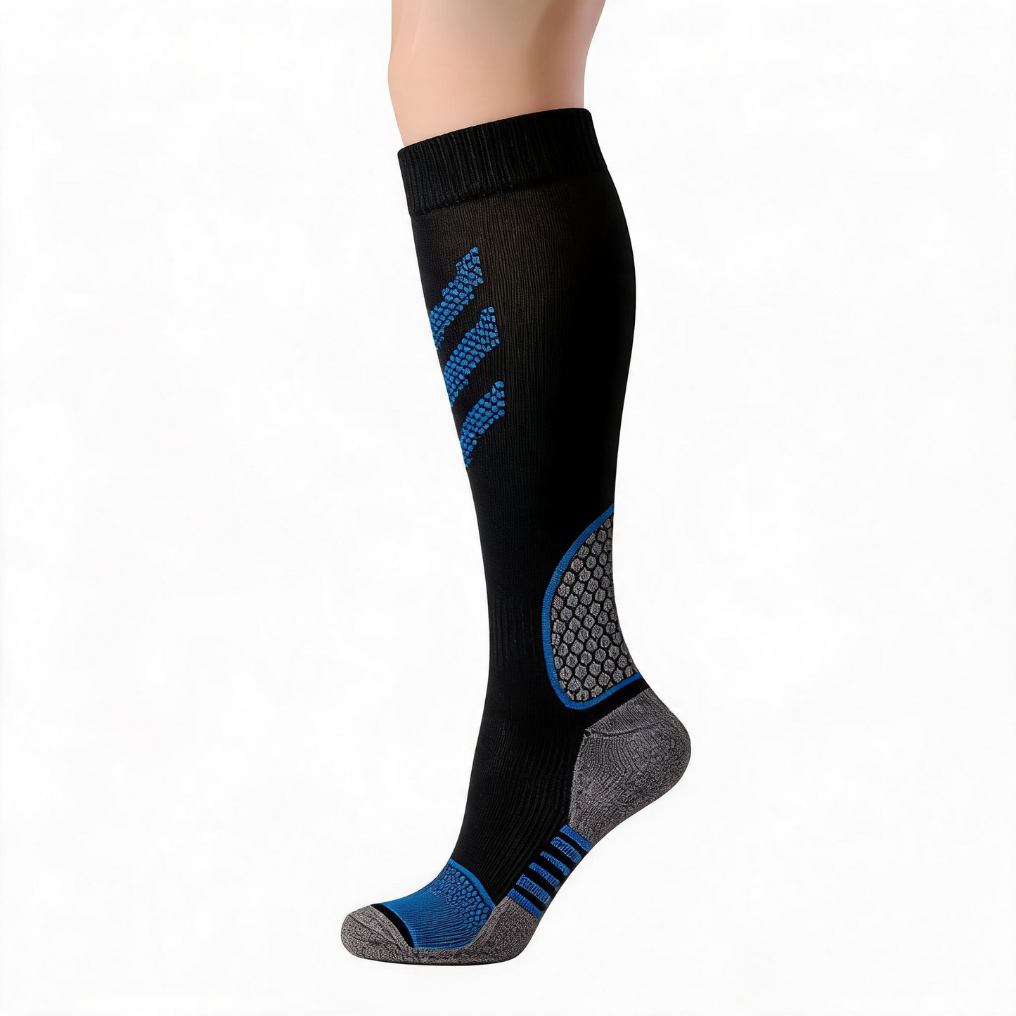 Striped Compression Socks(6 Pairs) - Blue - L/XL - image 5