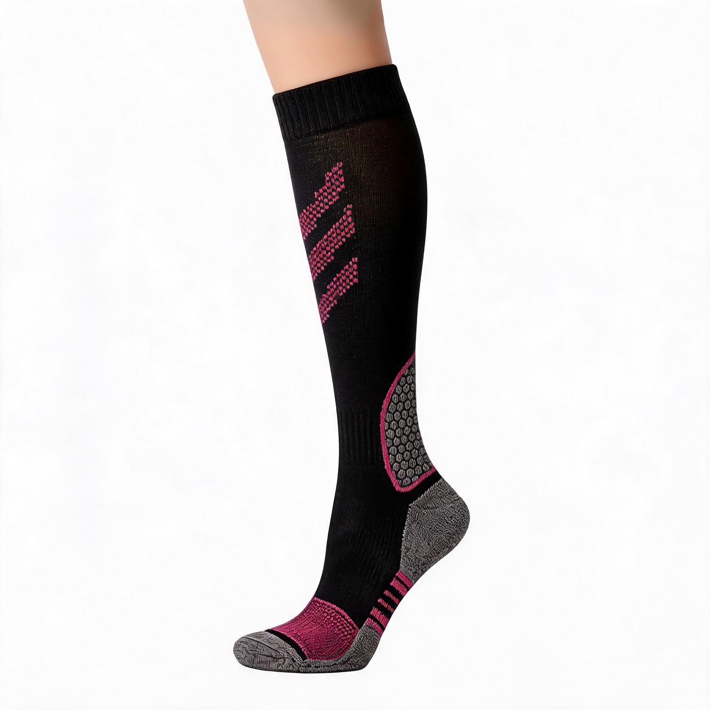 Striped Compression Socks(6 Pairs) - Pink - L/XL - image 4