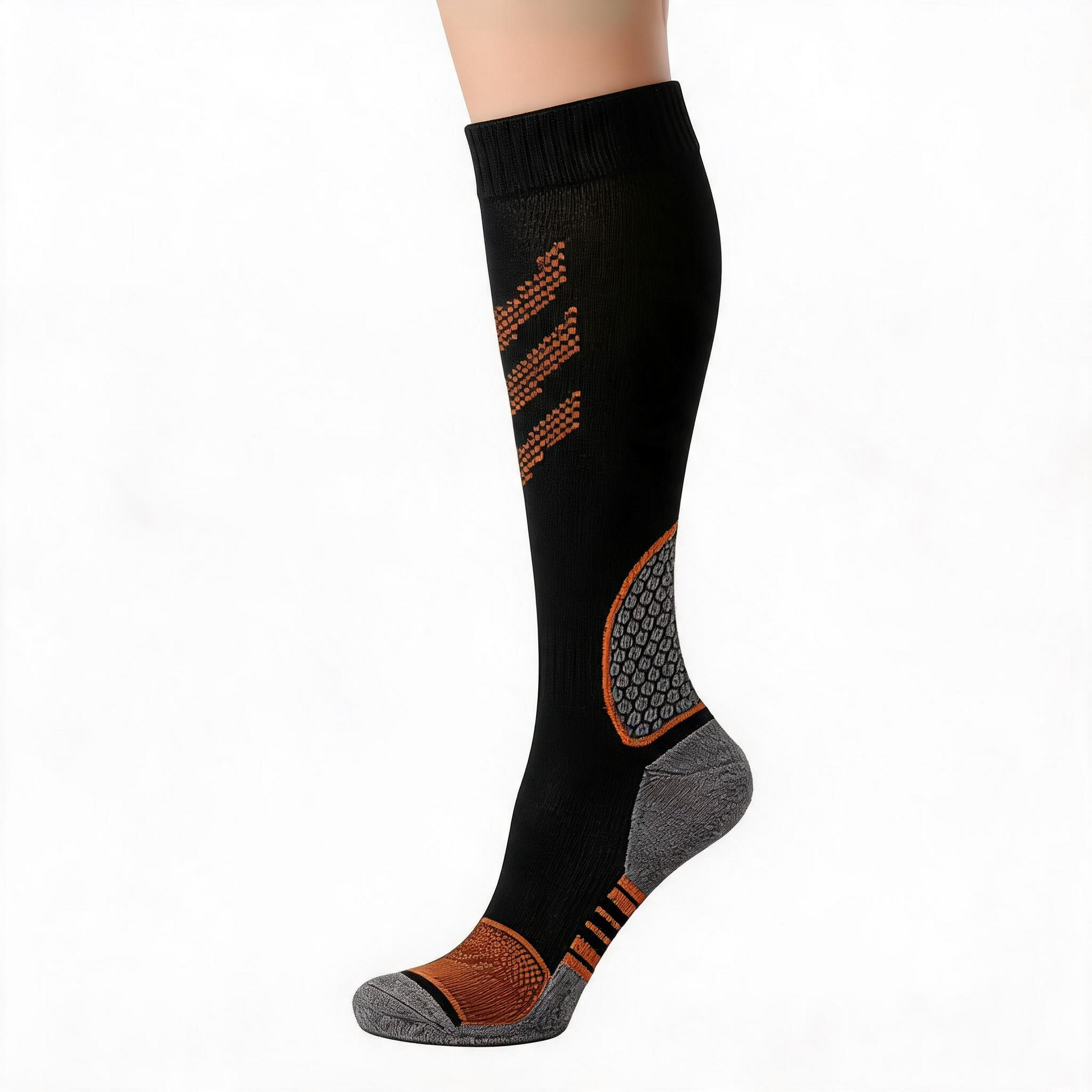 Striped Compression Socks(6 Pairs) - Orange - L/XL - image 6