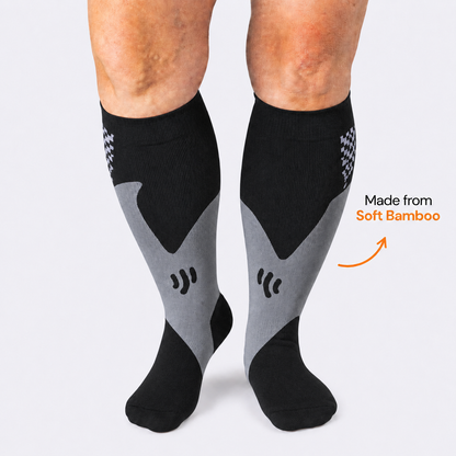 Plus Size Sport Black Bamboo Compression Socks - image 0