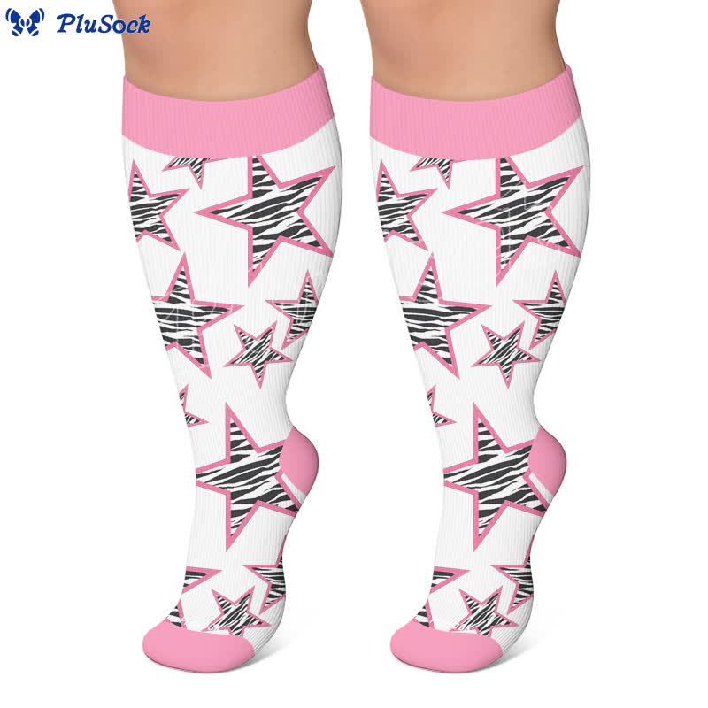Plus Size Neon Star Compression Socks - image 6
