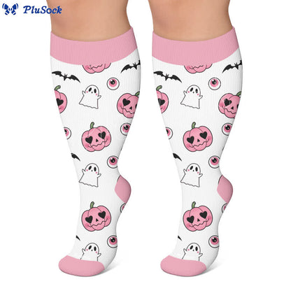 Plus Size Halloween Pumpkin Compression Socks - image 6
