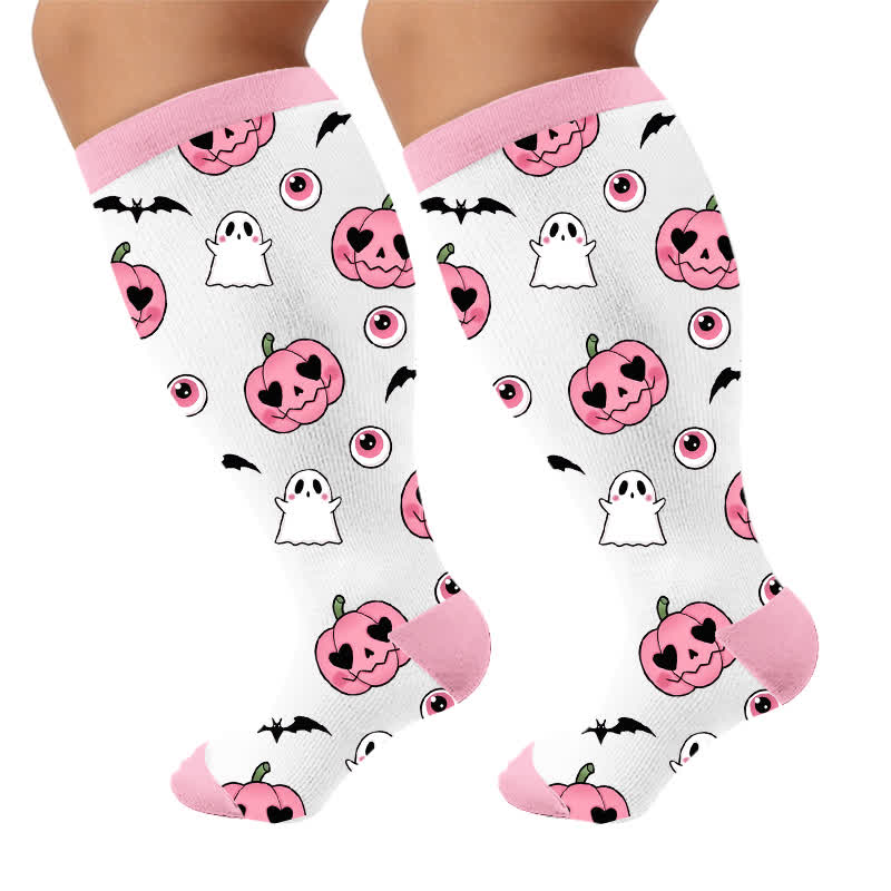 Plus Size Halloween Pumpkin Compression Socks - image 9