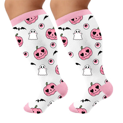 Plus Size Halloween Pumpkin Compression Socks - image 9