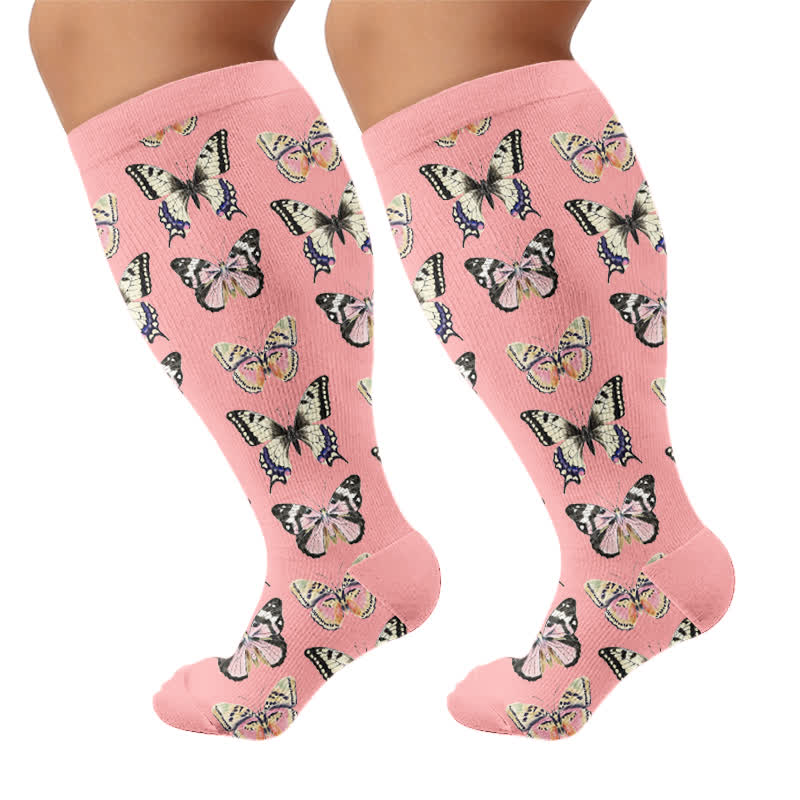 Plus Size Playful Butterfly Compression Socks - image 8