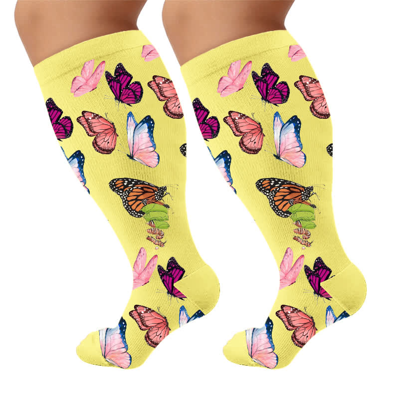 Plus Size Playful Butterfly Compression Socks - image 9