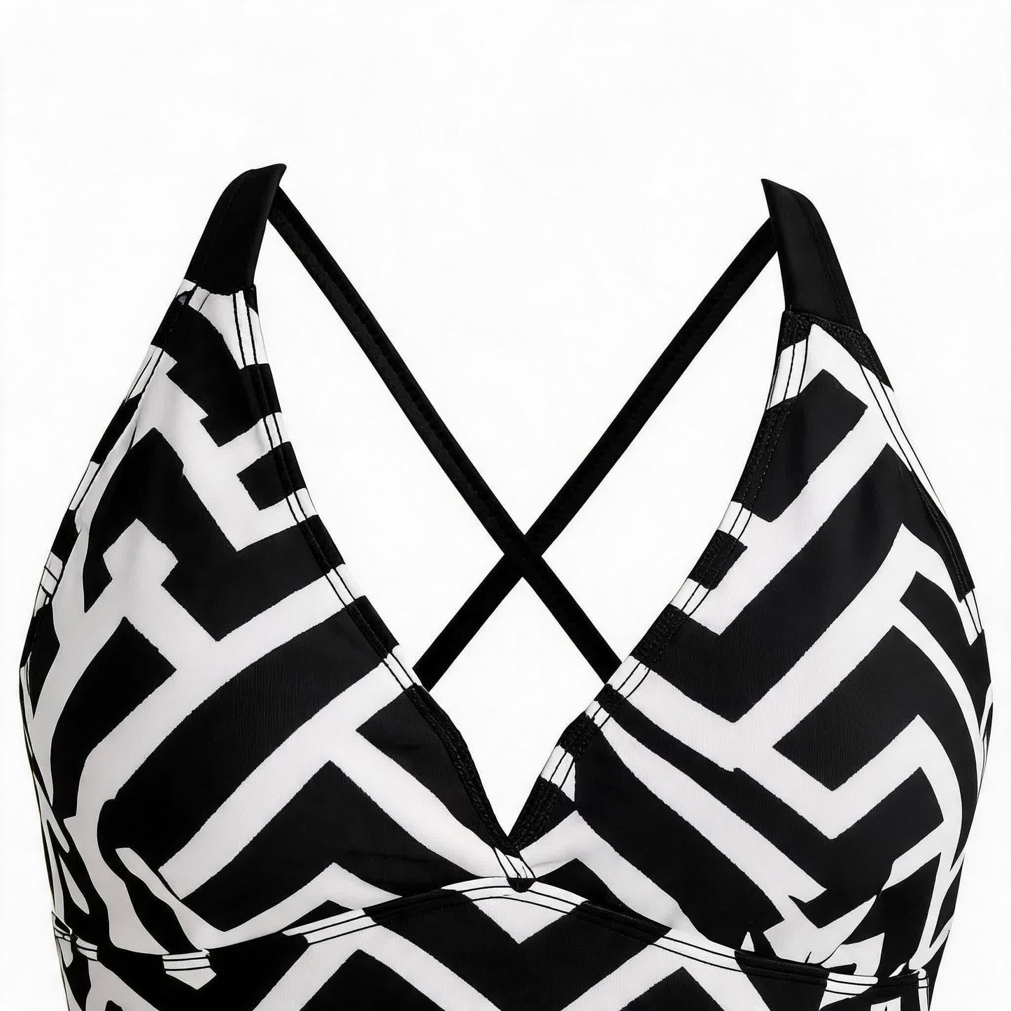 Criss Cross V Neck Flowy Tankini Set - image 9