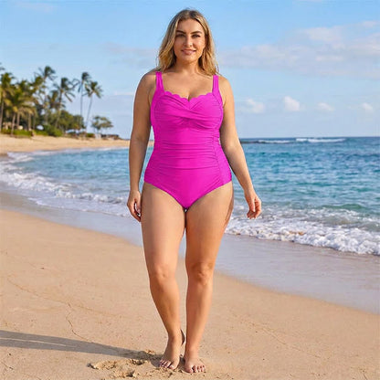 Tropical Paisley Leaf Print Ruched One-Piece Swimsuit - image 10