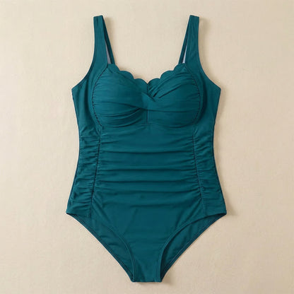 Tropical Paisley Leaf Print Ruched One-Piece Swimsuit - image 16