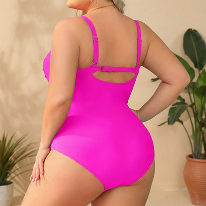 Tropical Paisley Leaf Print Ruched One-Piece Swimsuit - image 8