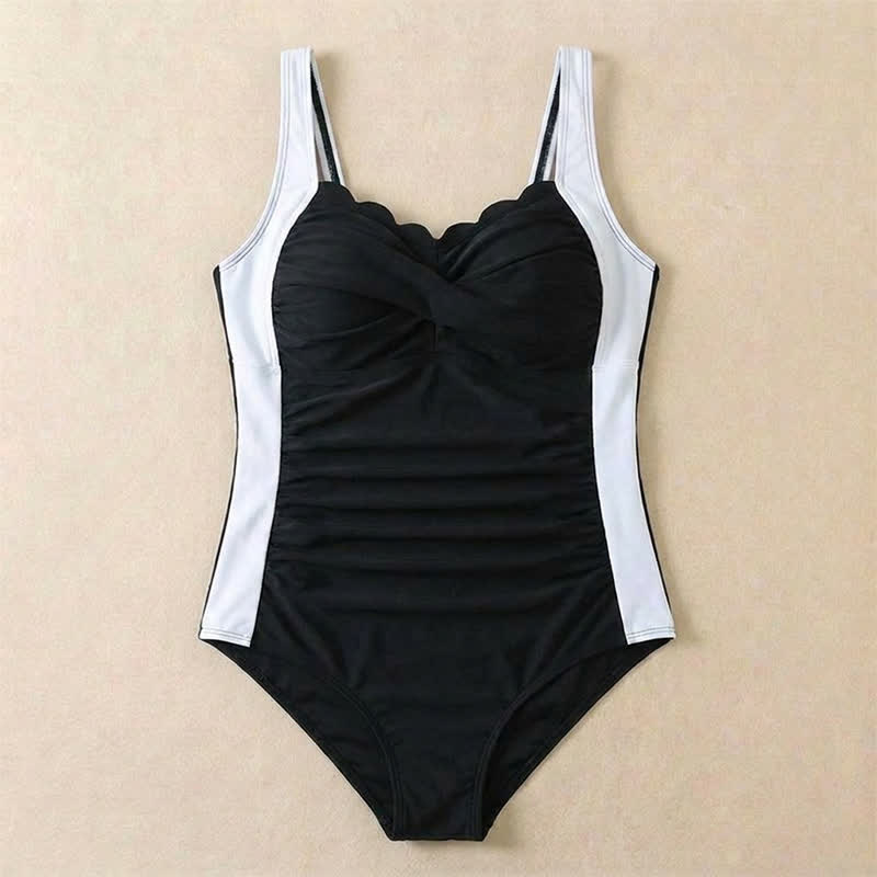Vintage Flower Leopard Print Ruched One-piece Swimsuit - image 16
