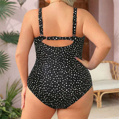 Vintage Flower Leopard Print Ruched One-piece Swimsuit - image 3