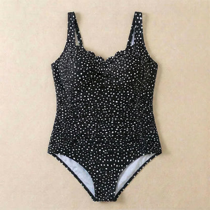 Vintage Flower Leopard Print Ruched One-piece Swimsuit - image 17