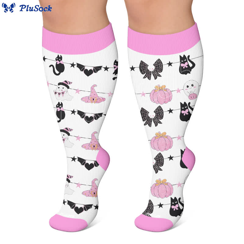 Plus Size Pumpkin Heart Compression Socks - image 7