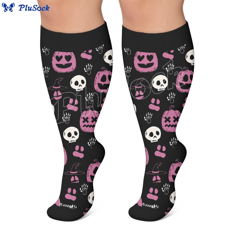 Plus Size Pumpkin Heart Compression Socks - image 5
