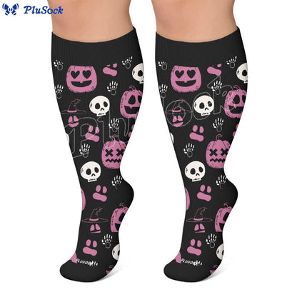 Plus Size Pumpkin Heart Compression Socks - image 5