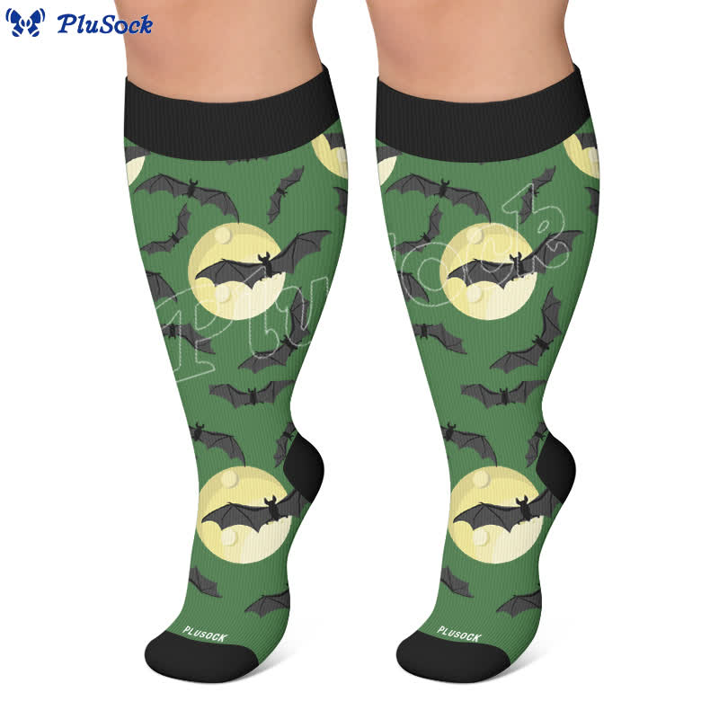 Plus Size Moon Bat Skull Compression Socks - image 5