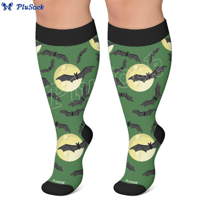 Plus Size Moon Bat Skull Compression Socks - image 5