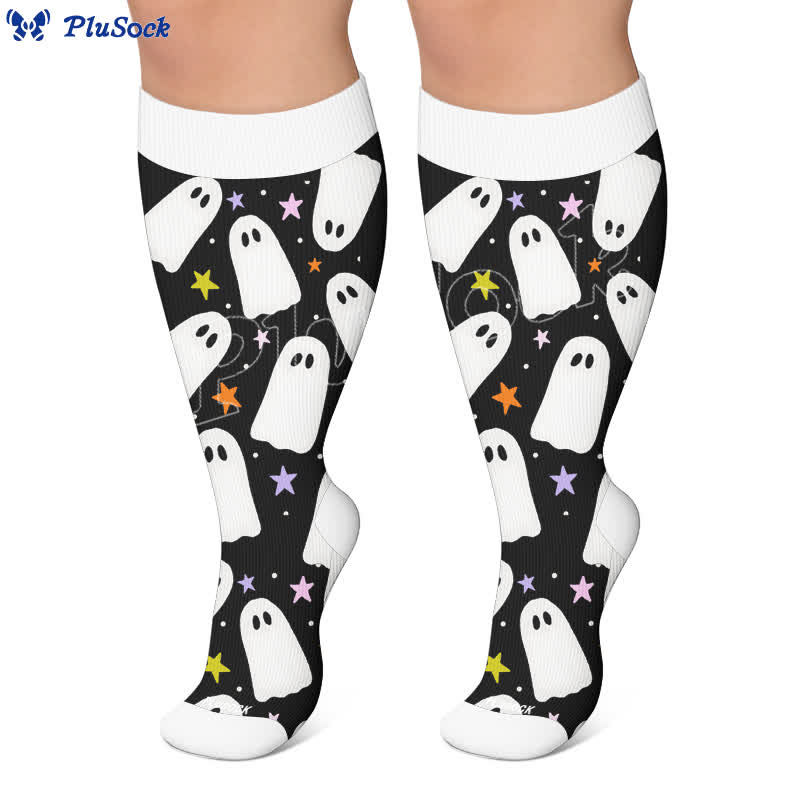 Plus Size Moon Bat Skull Compression Socks - image 6