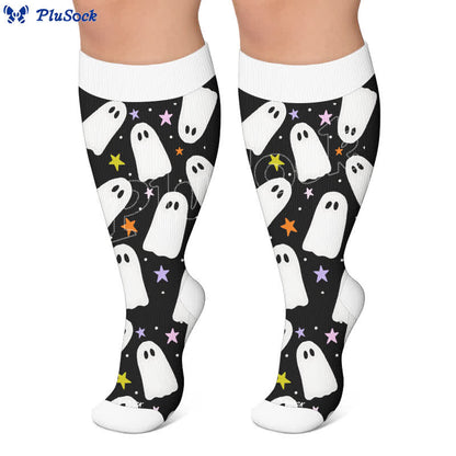 Plus Size Moon Bat Skull Compression Socks - image 6