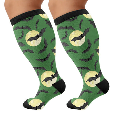 Plus Size Moon Bat Skull Compression Socks - image 8