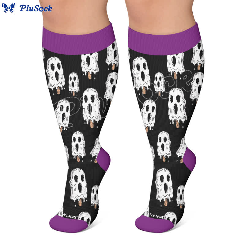 Plus Size Skull Ice Cream Compression Socks - image 5