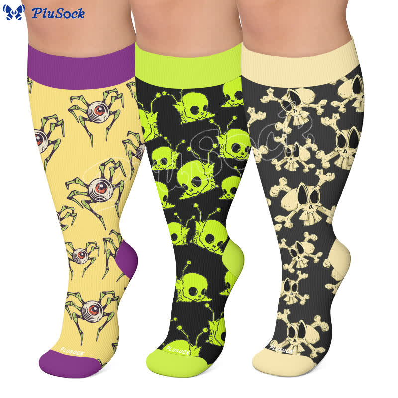 Plus Size Snail Skull Compression Socks - image 0