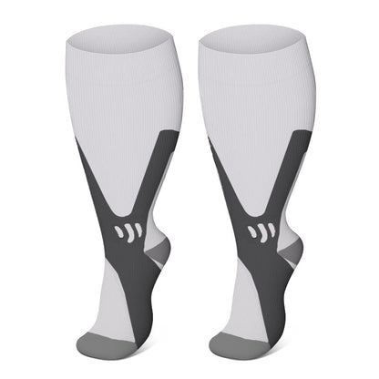 Colorful Cool Lines Plus Size Compression Socks 2XL-7XL - White-A - 7XL - image 17