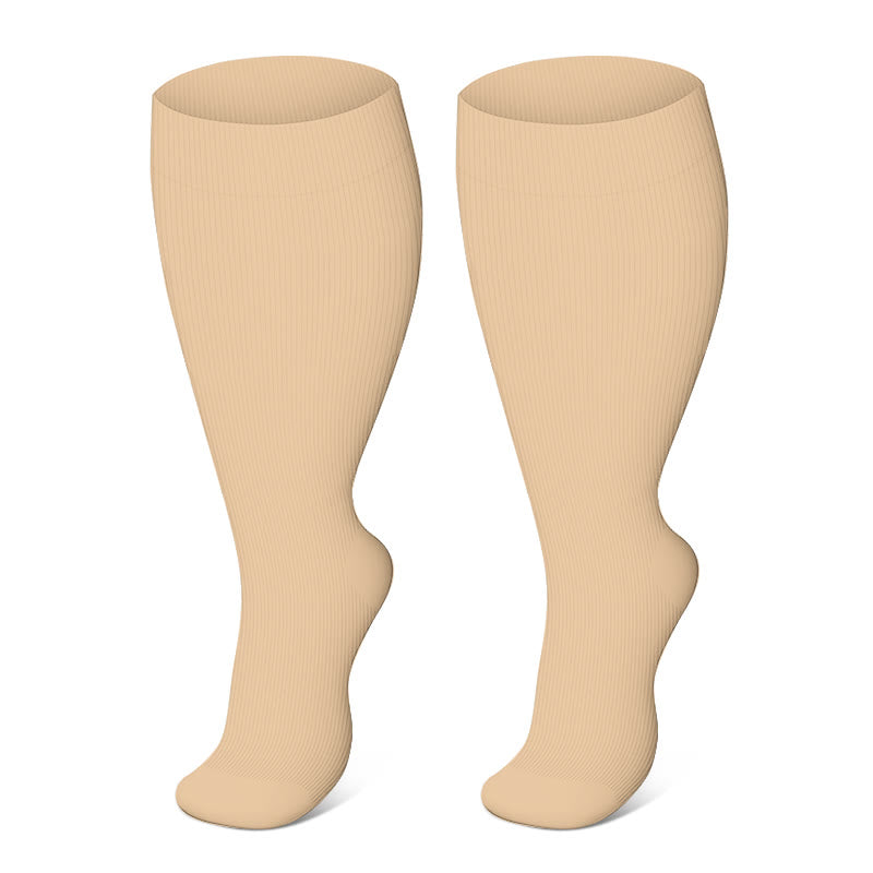 Colorful Cool Lines Plus Size Compression Socks 2XL-7XL - Nude - 7XL - image 19