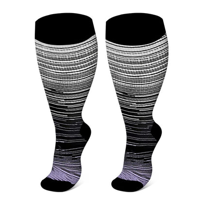 Plus Size Sport Compression Socks - Purple - 7XL - image 4