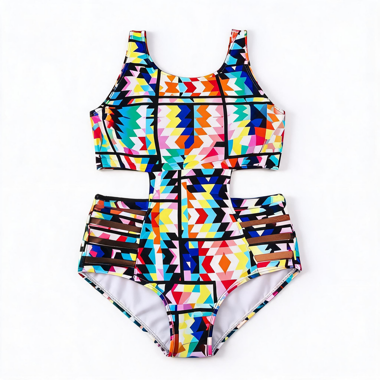 Tribal Geo Print High Waist One-Piece Swimsuit - image 7