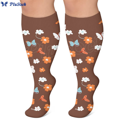 Plus Size Daisy Bee Flower Print Compression Socks - image 7