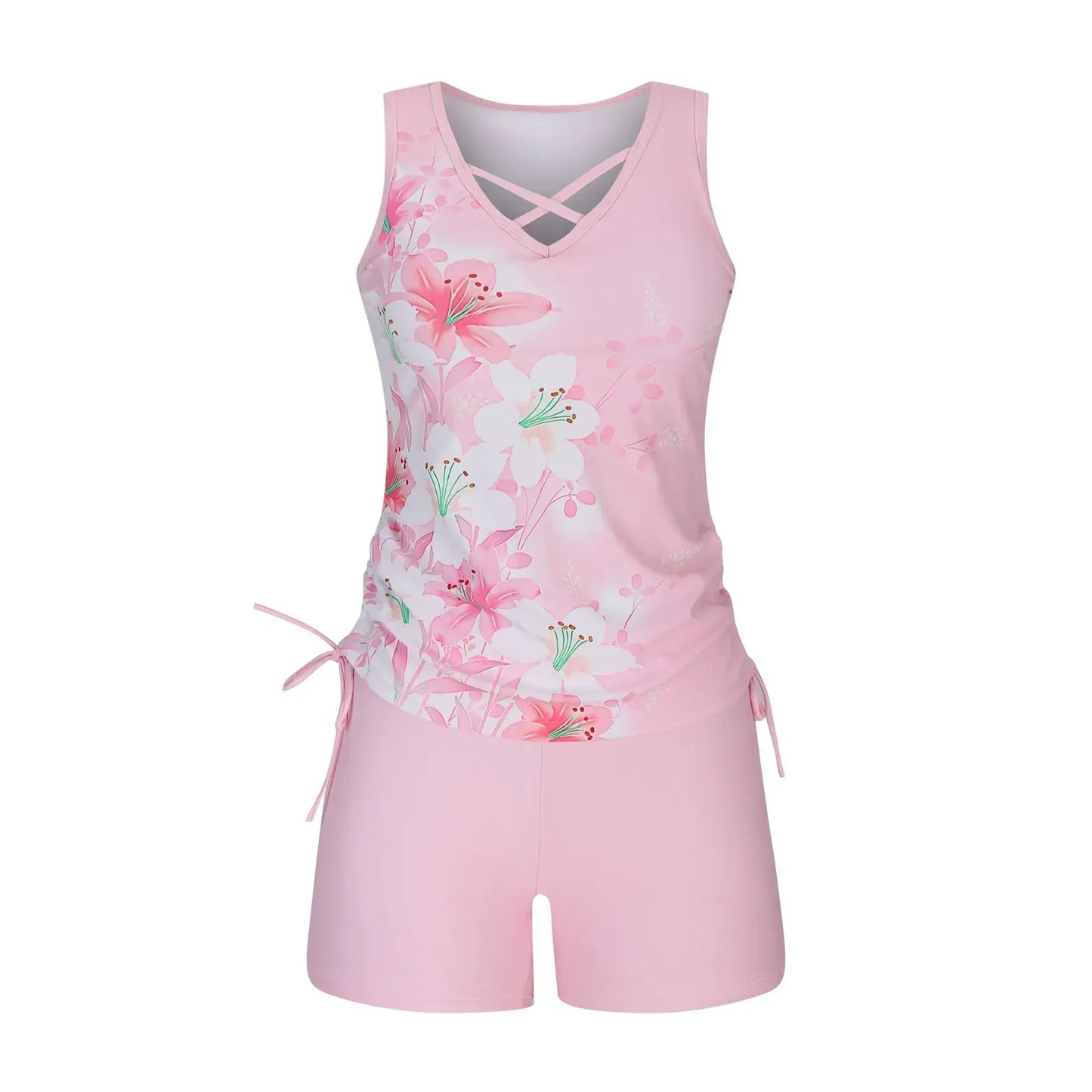 Floral Criss Cross Tankini Set - image 8