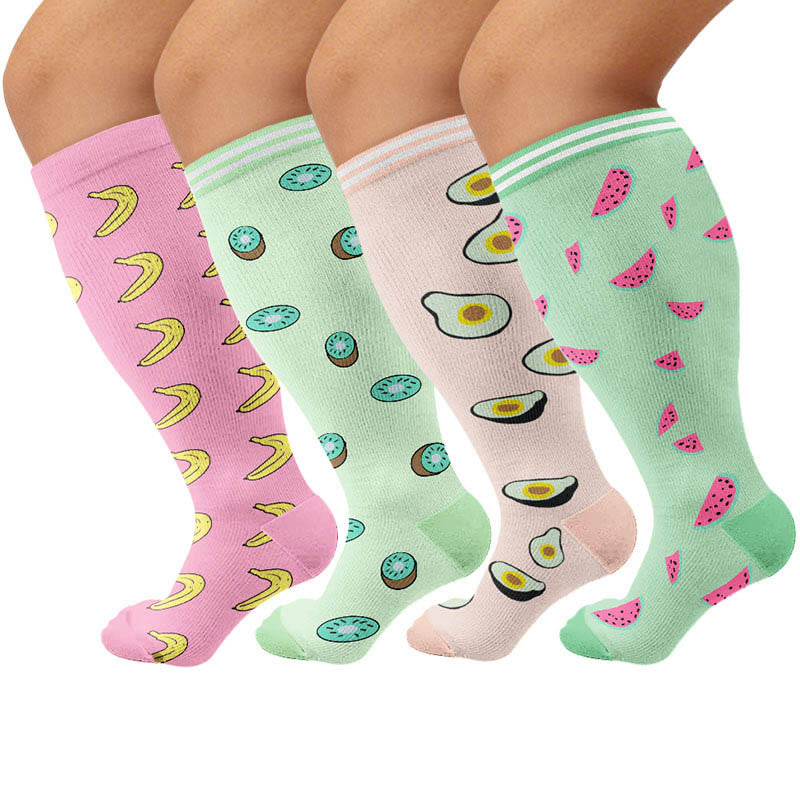 Plus Size Fruity Fun Compression Socks - image 1