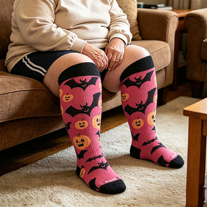 Plus Size Snail Pumpkin Compression Socks - Black(1 Pair) - 4XL - image 3