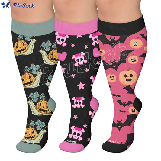 Plus Size Snail Pumpkin Compression Socks - image 0