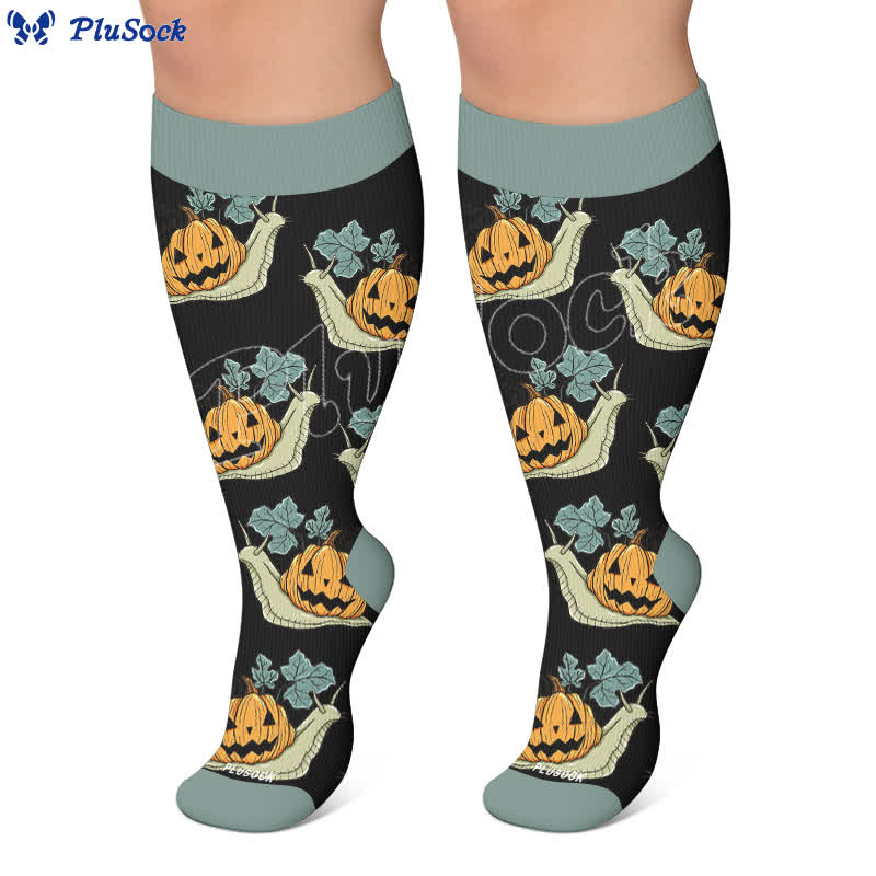 Plus Size Snail Pumpkin Compression Socks - image 5
