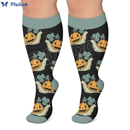 Plus Size Snail Pumpkin Compression Socks - image 5