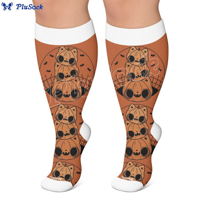 Plus Size Pumpkin Parade Compression Socks - image 7