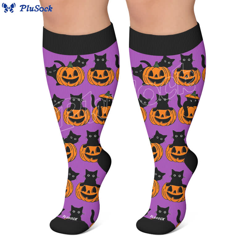 Plus Size Pumpkin Parade Compression Socks - image 6