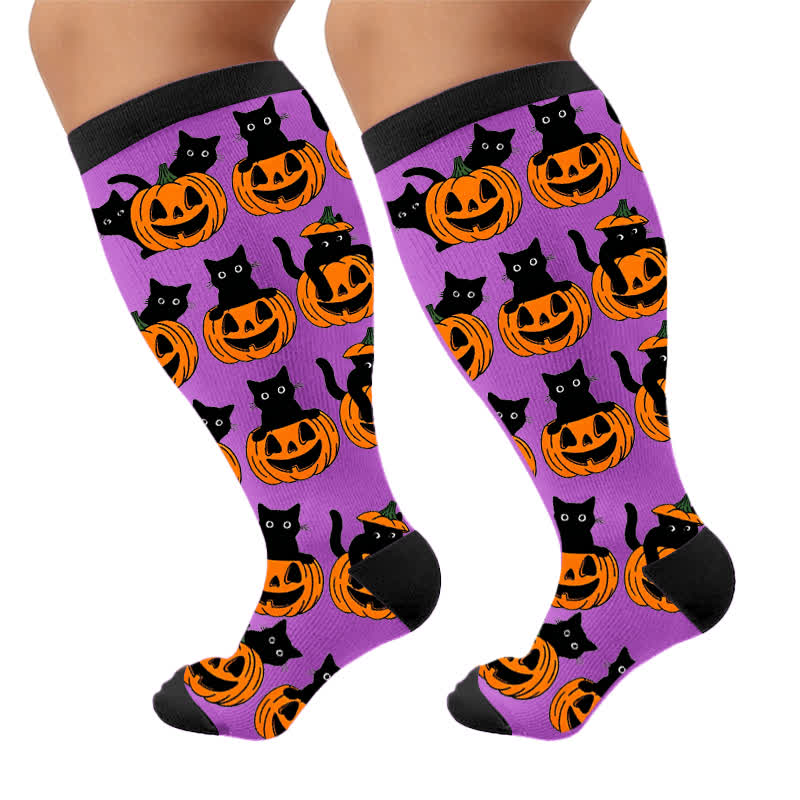 Plus Size Pumpkin Parade Compression Socks - image 9