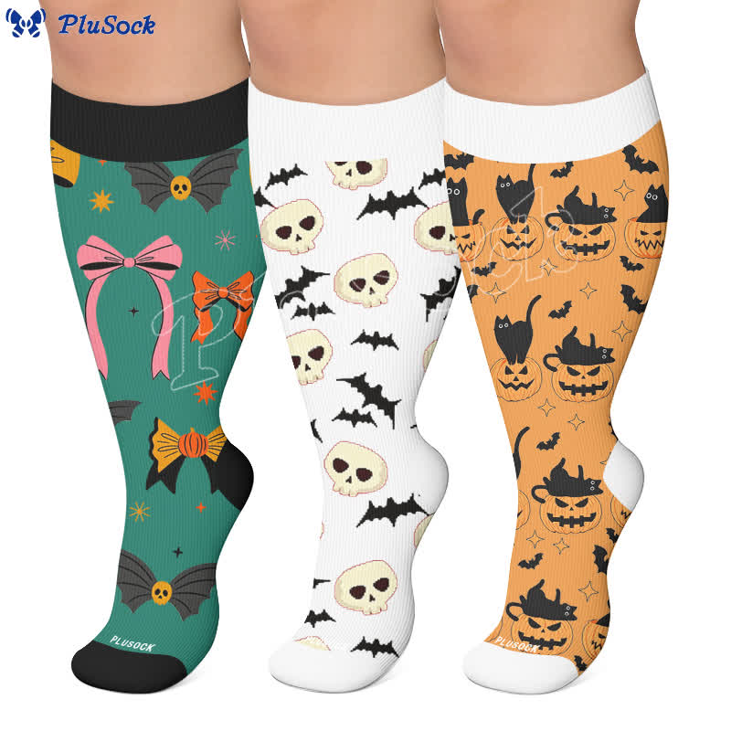 Plus Size Halloween Bat Compression Socks - image 0
