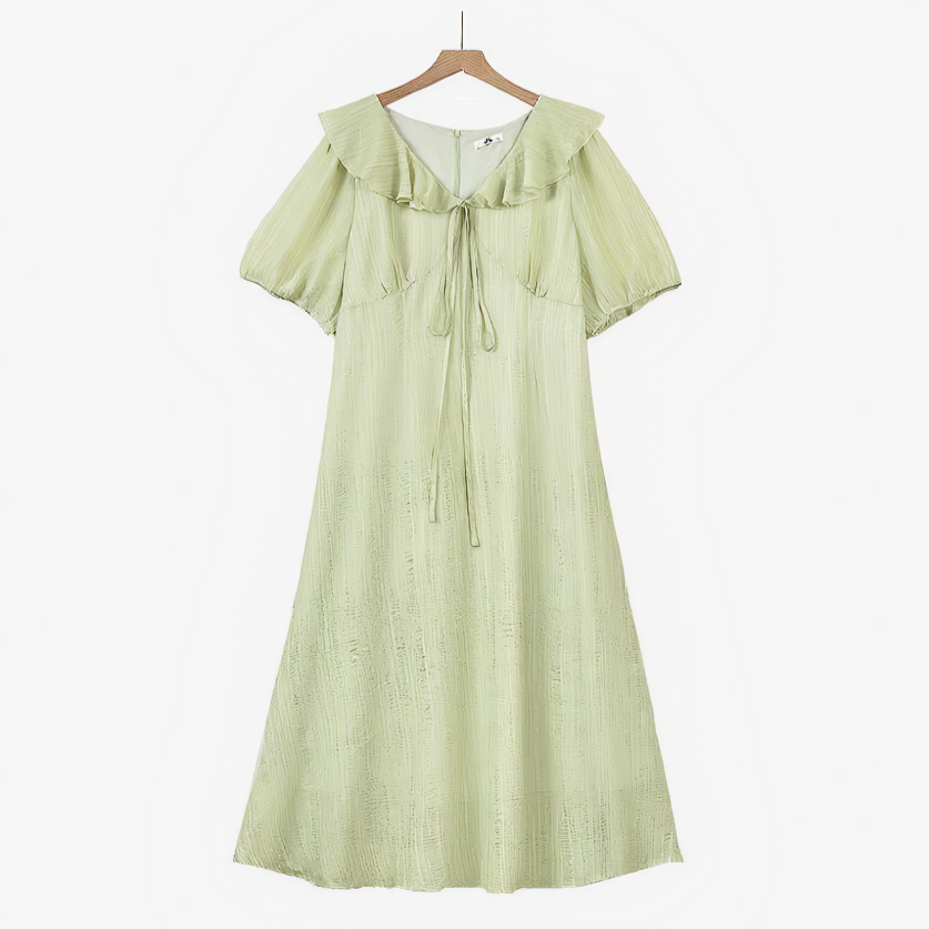 Romantic Frill Collar Puff Sleeve Maxi Dress - image 0