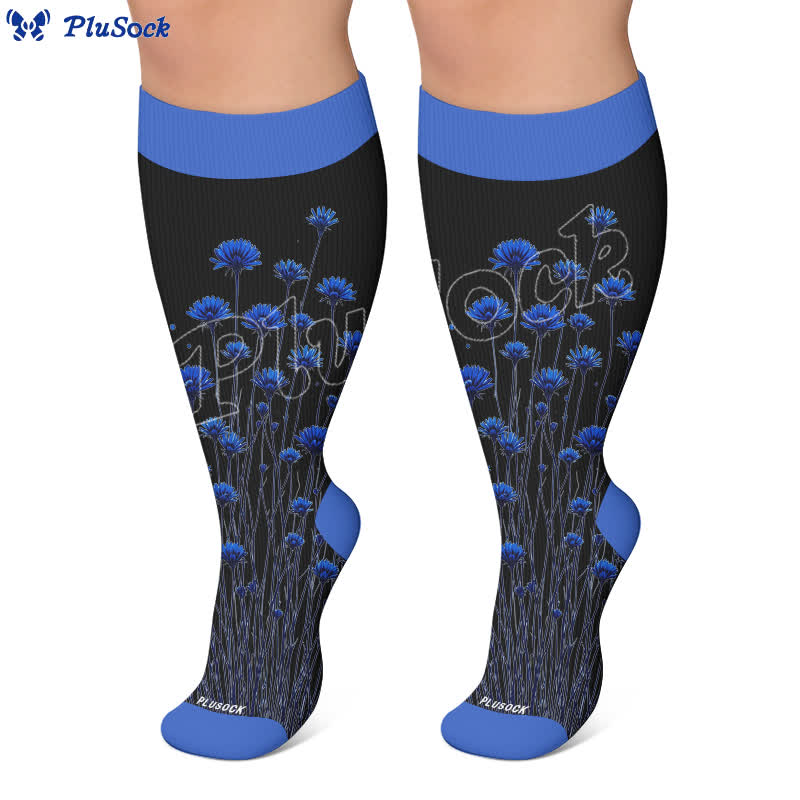 Plus Size Midnight Tulip Compression Socks - image 7