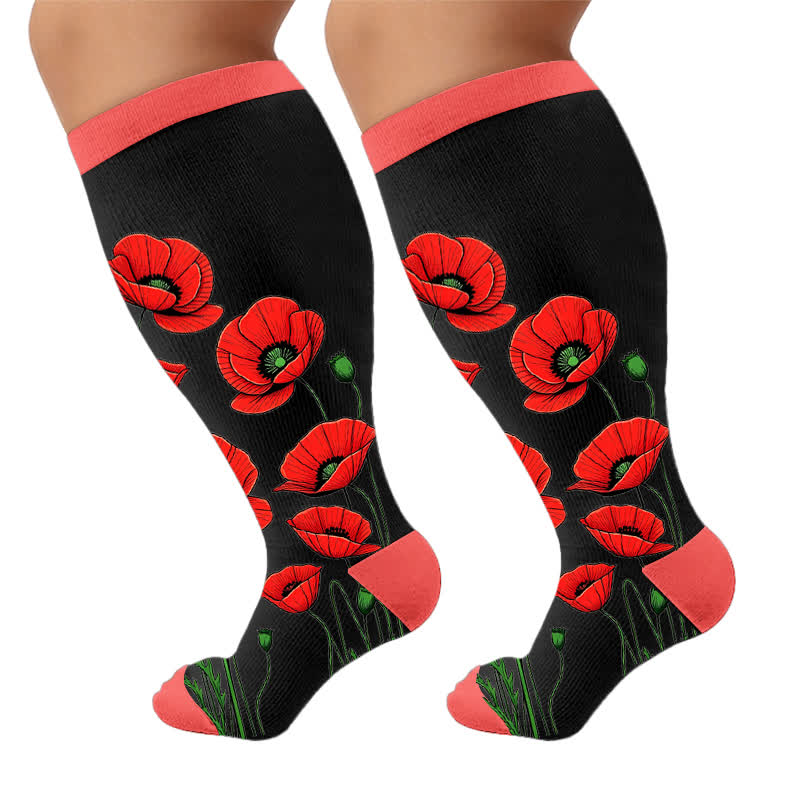Plus Size Midnight Tulip Compression Socks - image 9